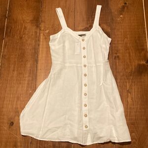 LOFT White Button-Front Sundress